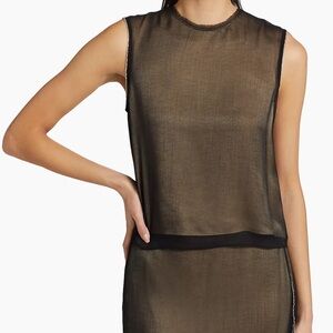 Vince Beaded Border Sheer Shell